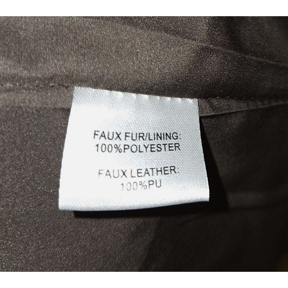 NWT Angel Wings by Lucy MacGill Faux Leather Fur Collar Trench Coat – Size M/L - Picture 8 of 9